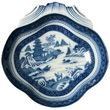 Mottahedeh VA Vista Allegre Blue White Canton Historic Charlestown Shell Plate