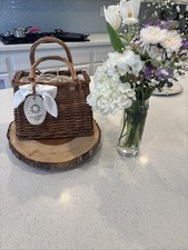 Women Straw Handbag Beach Bag Woven Small Shoulder Bag Rattan Basket Tote Cute