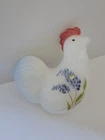 Fenton Satin Glass Hen Chicken With Hand Painted Lavender Figurine
