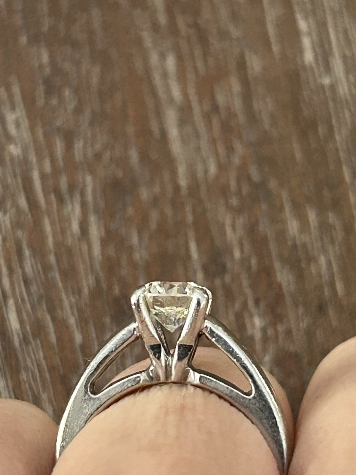 Cathedral Style Diamond Solitaire Engagement Ring… - image 1