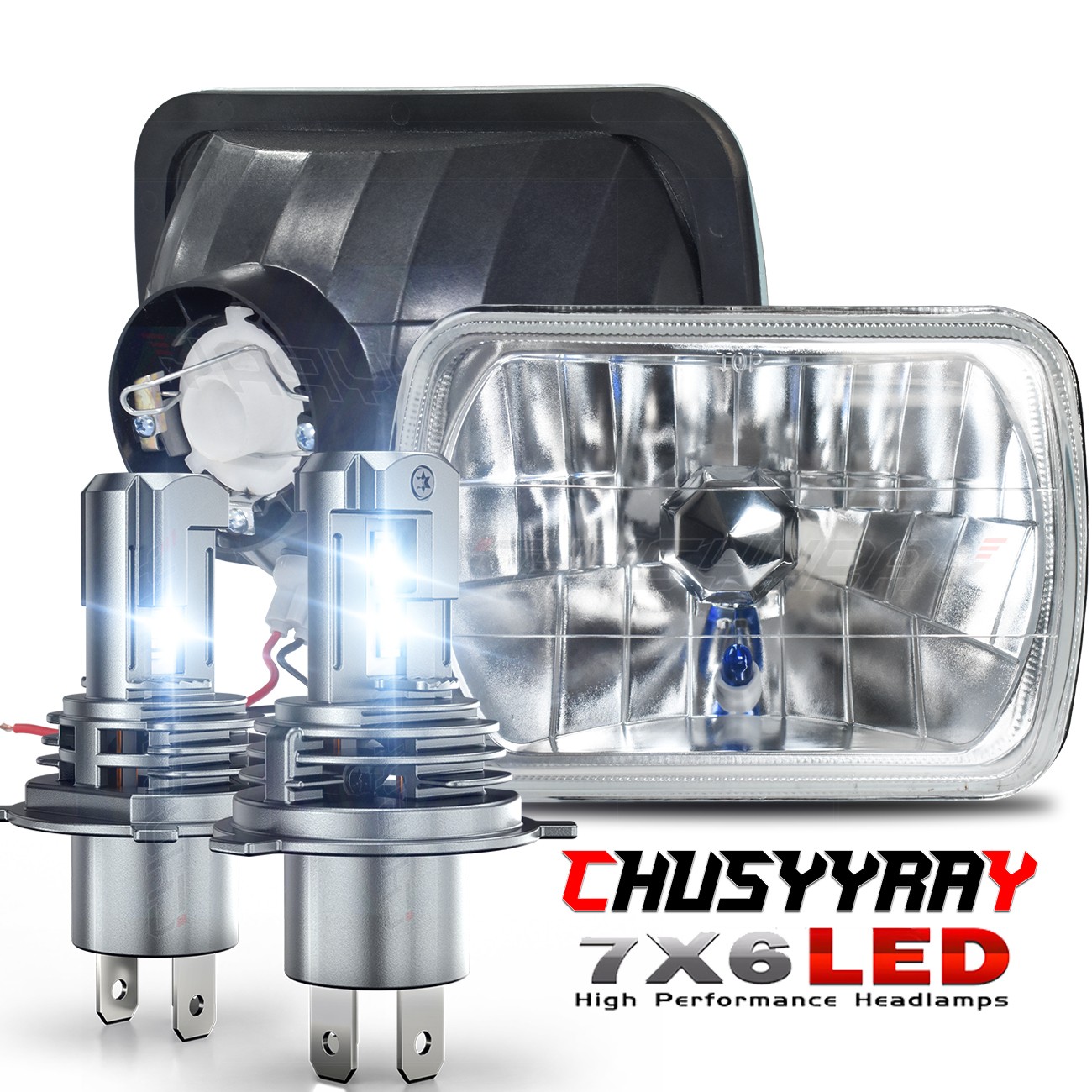 For Chevy Express Cargo Van 1500 2500 3500 Pair 7x6 5x7 Headlights Hi/Lo H6054