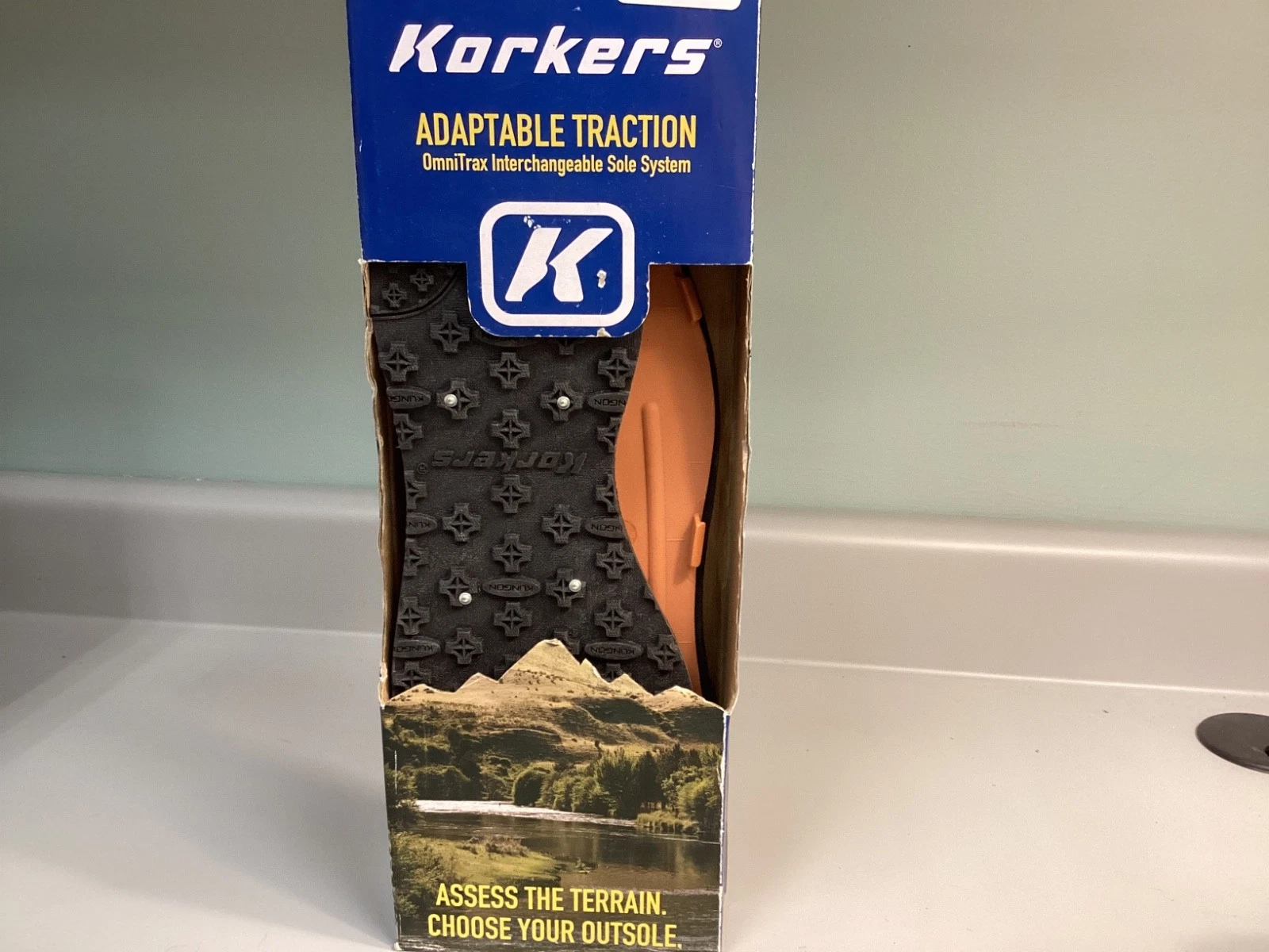 Korkers Omni trax Cling on studded boot soles trout fishing size 12