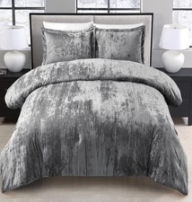 Fredsure Crinkle Velvet Comforter Set. King Size. 3 Pieces. Brushed...