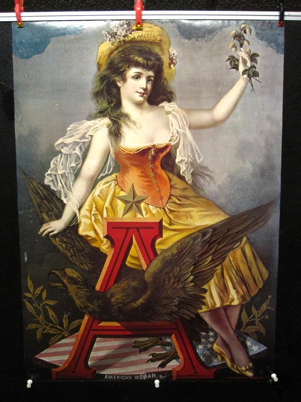 VINTAGE 1893 ANHEUESER BUSCH AD - "AMERICAN GIRL" - 1974 SOMERSET PRESS - 19x26