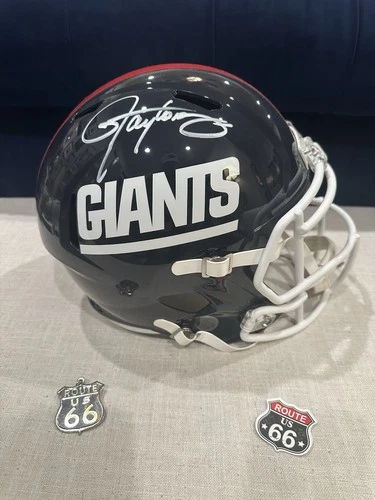 LAWRENCE TAYLOR NEW YORK GIANTS SIGNED THROWBACK FULL SIZE REPLICA HELMET BECKET