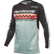 Fasthouse Elrod Formula Youth Motocross Jersey | Black/Coral/Mint