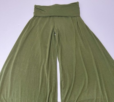 Out From Under Wide Leg Lounge Pants XS Green High Waist Soft Viscose Jersey