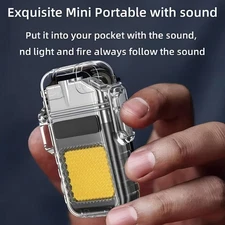 Dual USB Rechargeable Electric Lighter -Windproof Flameless Double LED Outdoor