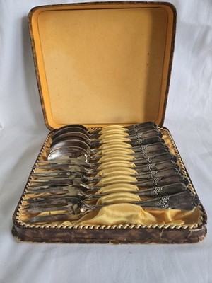 Vintage Flatware Franz Widmann & Sohn 6 Forks 6 Spoons German  Silver Plated 100