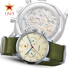 SEAGULL 40mm WAN NECK 1963 Sapphire Glass Chronograph Mechanical Men's Watch