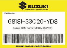 Suzuki Genuine Emblem Silver - 68181-33c20-yd8