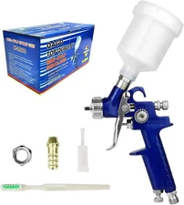 Tosucs HVLP Spray Gun with 1.0mm Tip Air for Car 1.0mm, Blue, White