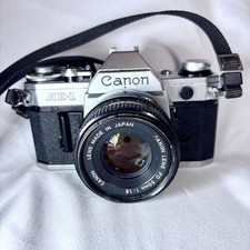 Canon AE-1 35mm Film Camera w/ Canon FD 50mm f/1.8 Lens FOR PARTS REPAIR