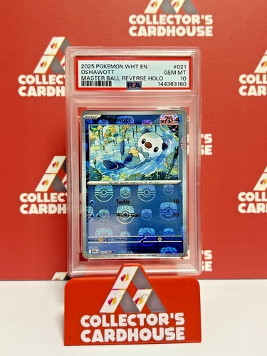Oshawott | 021/086 | PSA 10 | White Flare Master Ball Rev Holo | G20