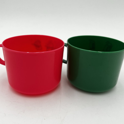 Vintage Smiley Gesichter Becher Kunststoff Suppenschalen lächelnd Dolce Vita 2er Set - Bild 3 von 9