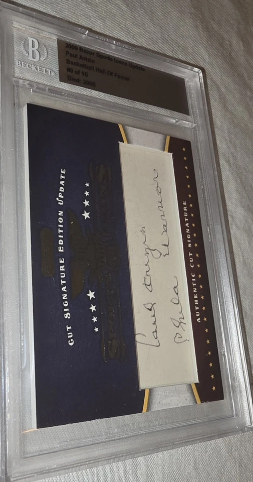 2009 Razor Sports Icons Cut Signature Basketball HOF Paul Arizin BGS Auto - Image 2 of 4