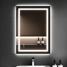 36"x24" Dimmable LED Bathroom Mirror   Anti-Fog, Backlit  Front Lit