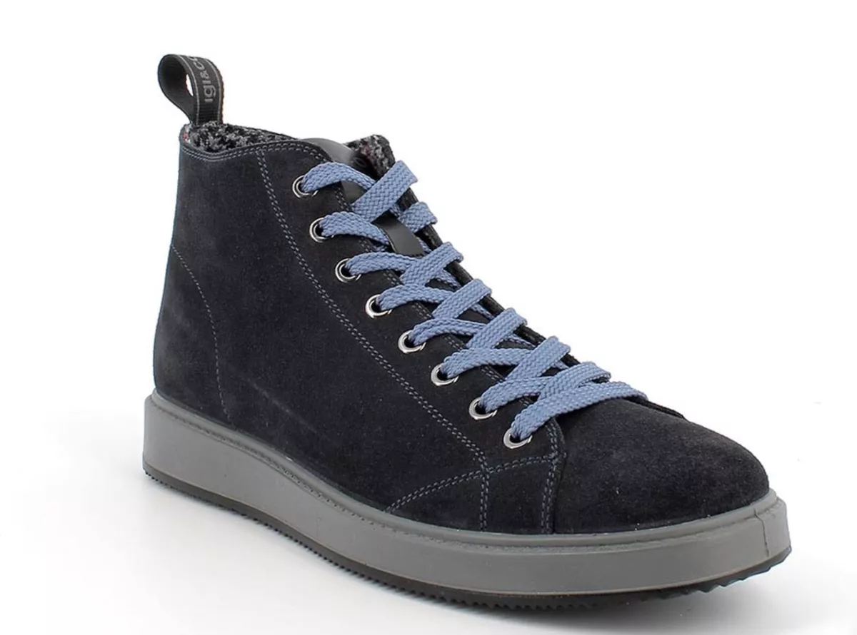 Sneakers polacchini Igi co 4632411 camoscio blu Made in Italy