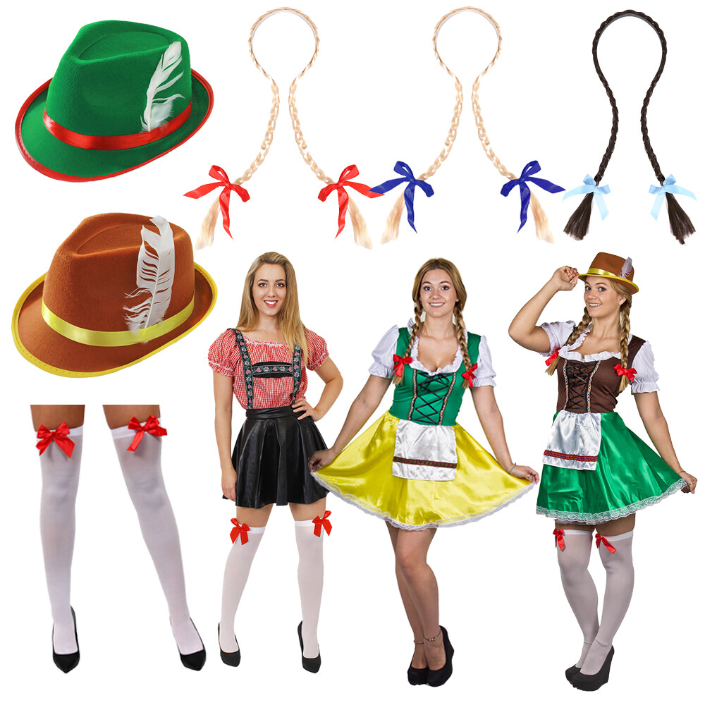 green emerald velvet dress Bavarian Beer Maid Fancy Dress Costume German Festival Girl  XS-Stock.co.uk