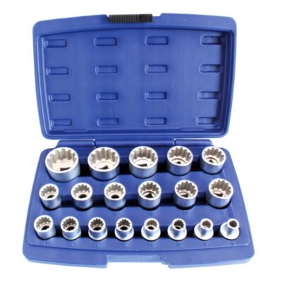 Steckschlüssel Satz 1/2'' VIELZAHN Stecknuss Multi 19tlg 8-32mm Innen 12-Kant