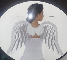 Feather Costume Angel Wings White Glitter Cosplay Angel Fairy Wings, 20" X 25
