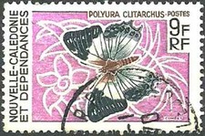 Timbre Papillons Nouvelle Calédonie 342 o (46616AG)