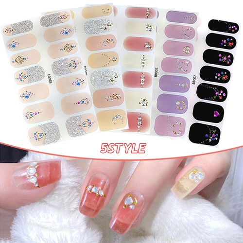 14 Tips 3D Nail Foil Full Cover Self-adhesive Nail Decal Decor Full Nail Wraps - Picture 8 of 16