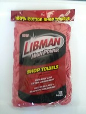 Libman 100% Cotton 12 x 14 Red Shop Towels - ...