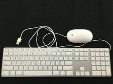 Apple Wired USB Keyboard A1243 w/Numeric Keypad and Mighty Mouse A1152 TESTED
