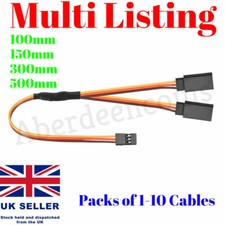 Servo Y Extension Male Female Lead Wire Cable RC Futaba JR various lengths Truck