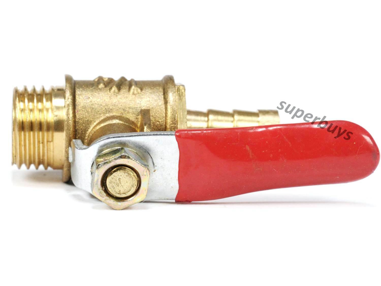 1/4" BSP Male Brass To 6mm Hose Barb Shut Off Valve Cock Inline Ball