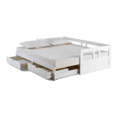 Alaterre Furniture Melody Twin to King Extendable Storage Day Bed