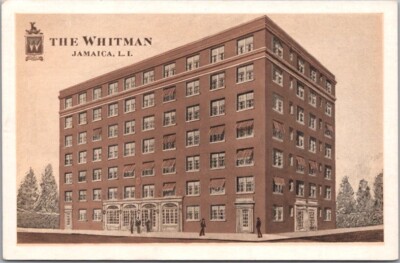 Vintage JAMAICA, Queens Long Island NY Postcard THE WHITEMAN HOTEL Lumitone