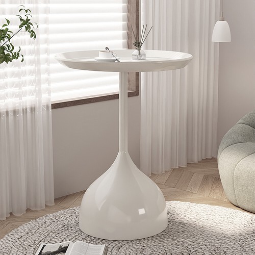 Modern Round Side Table Pedestal Coffee Table Sofa End Metal Tray Bedside Table - Picture 4 of 15