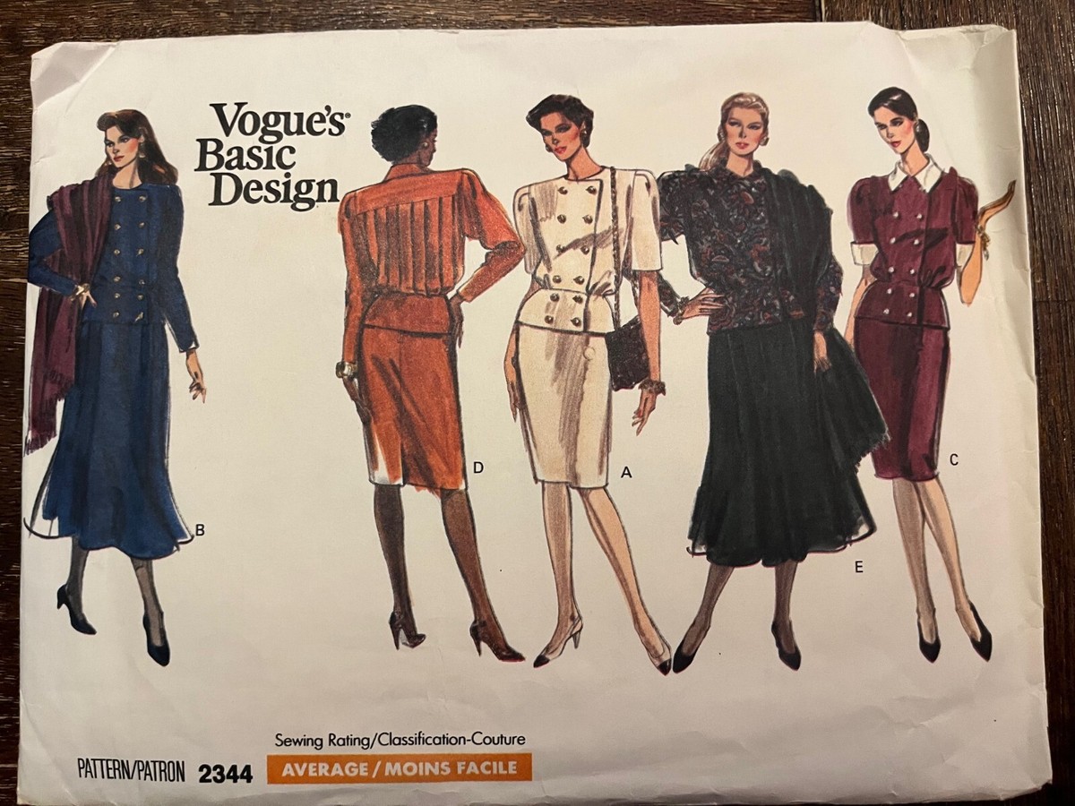 Vogue 2344 UNCUT Sewing Pattern, Misses' Petite Top & Skirt, Size