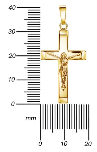 Kreuz-Anhänger Goldkreuz Kruzifix Jesus Christus mit Schmuck-Etui - Bild 3 von 15