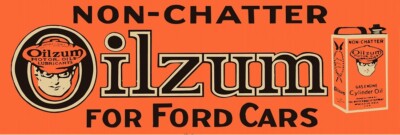 Oilzum Oil For Ford Cars 6'' x 18'' Metal Sign