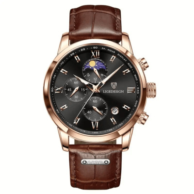Luminous Men Watch Timepiece Quartz Chronograph Calendar Waterproof Fashion Gift