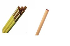 Yellow Plastic Coated Copper Pipe Tube Various Sizes & Lengths 15mm 22mm 28mm