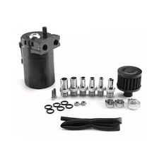 Universal Oil Catch Can Kit Reservoir Baffled Tank with Breather Filter Aluminum