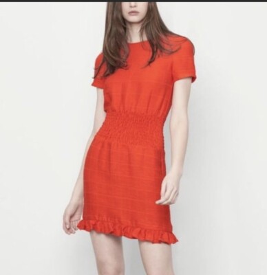 maje short ruffled dress Short ruffled dress Yellow / Orange For Women