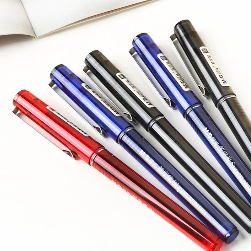 M&G 12Pcs Black Quick-drying Ink Ballpoint Pen Gel Pen Ball pen High Quality Pen