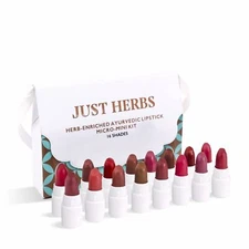 Just Herbs Ayurvedic Creamy Matte Micro Mini Lipstick Kit (Pack of 16)