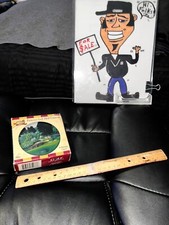 FAMOUS GOLF HOLE COURSE CERAMIC COASTERS Absorbs Liquid SET OF 4 IN BOX