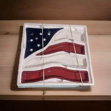 Home Interiors Stars And Stripes American Flag 5 PC Ceramic Earthware