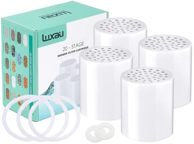 4 Pc 20 Stage (Also Fit 15, 18 Stage) Shower Filter Replacement Cartridge, Sh...