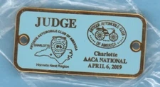 AACA Judge. Charlotte AACA  National. April 6, 2019. Emblem/Plaque.   ST7