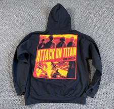 Ripple Junction Attack on Titan Hoodie Adult Large Black Double Sided Print