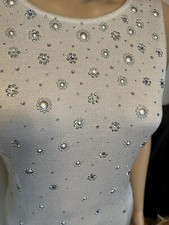 Sale 1495 St. John Evening Gown 6 WEDDING GUEST Crystals knit. Gorgeous