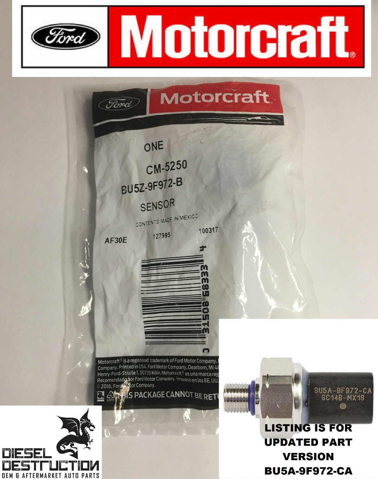 CM-5250 / BU5Z-9F972-B Brand New OEM Motorcraft Fuel Injection 